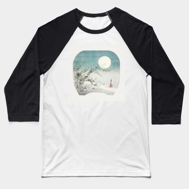 Full Moon and Autumn Flowers by the Stream by Ogata Gekko Baseball T-Shirt by Oldetimemercan